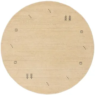 benuta Nest Wollteppich rund Jamal Cream ø 200 cm rund , Creme , Textil , Orientalisch , Rund , 200x200 cm , Gots , pflegeleicht , Teppiche und Böden, Teppiche, Schafwollteppiche