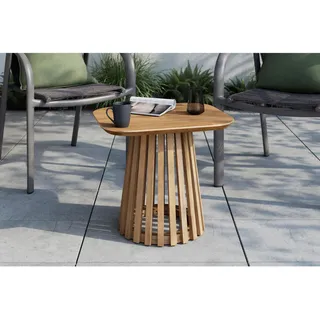 Ambia Garden Loungetisch , Akaziefarben , Holz , Akazie , Schichtholz , rechteckig , Rundrohr , 50x40x42 cm , Gartenmöbel, Loungemöbel, Lounge-Serien