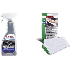 SONAX XTREME AutoInnenReiniger (500 ml) speziell für hygienische Sauberkeit & Microfasertuch für Polster, Textil und Leder zur fusselfreien Fahrzeuginnenreinigung (40x40 cm), bei 60°C waschbar