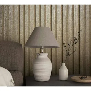 WALLCOVER Tapete Metalloptik Gold Streifen Paneele hochwertige Vliestapete für Wohnzimmer Schlafzimmer 10,05 x 0,53m