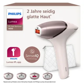 Philips IPL-Haarentferner "Philips Lumea Series 9000 BRI958/00" 450.000 Lichtimpulse 4 Aufsätze (Achseln, Bikinizone, Körper und Gesicht), kabellos, zartrosa