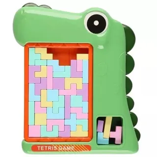 Tetris-Spielbrett in Dinosaurierform - Grün