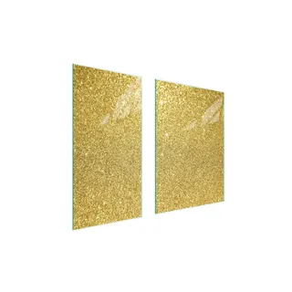 Herdabdeckplatten 2 teilig 75x52 Ceranfeld Abdeckung Glas Schneidebrett Golden Sand