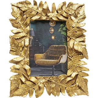 Kare DESIGN Bilderrahmen Golden leaves Polyresin Gold