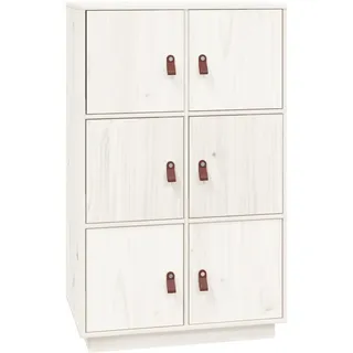 Highboard Weiß 67x40x108,5 cm Massivholz Kiefer - Weiß