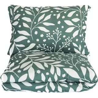 Bettwäsche 100% Baumwolle Jersey – Ganzjahresbettwäsche geblümtes Design 155 x 220 cm