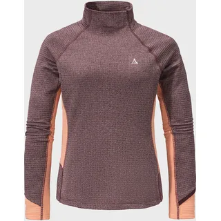 Funktionsshirt SCHÖFFEL "Longsleeve Cristallo L", Damen, Gr. 44, rot (2965, rot), Oberstoff : 68% Polyester 24% Wolle 8% Nylon, V-Ausschnitt, Shirts Funktionsshirt
