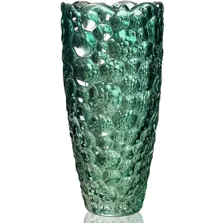 Grün Vase, Blumenvase Groß Hohe Bunt Glas Vasen für Deko, Geschenke für Frauen, Modern Glasvase Gross, Geburtstagsgeschenk Mama
