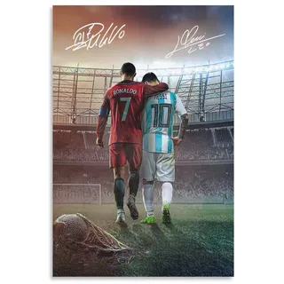 fhzang Messi Ronaldo Poster, Wandkunst, Leinwanddruck, Poster, Zuhause, Badezimmer, Schlafzimmer, Büro, Wohnzimmer, Dekoration, Leinwandposter, ungerahmt: 40 x 60 cm