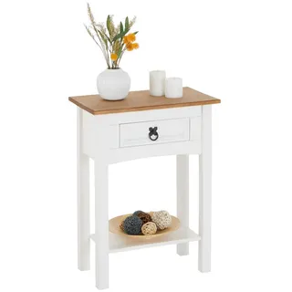 CARO-Möbel Campo Konsolentisch 53x73x32 cm Weiß/Braun
