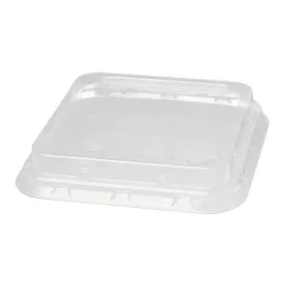 DUNI BioPak Deckel aus rPET für Bagasse Box, eckig, Transparenter Deckel aus 100% recyceltem Material, 1 Karton = 8 x 40 Stück, 900 ml