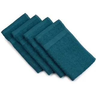 Gözze - New York Gästetücher, 4er-Set, Weich und saugfähig, 100% Baumwolle, 30 x 50 cm - Petrol
