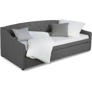 Homestyle4u Tagesbett 90 x 200 cm grau