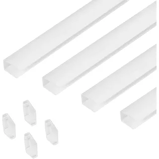 Estika Führungsschiene Set - 4 Stück - 80 cm - Weiß - Kunststoff - Für Verdunkelungsrollo, Sichtschutz Rollo, Thermorollo