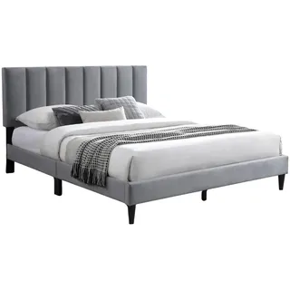 Home Collective Polsterbett mit Lattenrost 160x200 cm Grau , Textil , 160x200 cm , Schlafzimmer, Betten, Polsterbetten