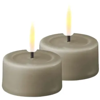Deluxe Homeart Flammenloses LED-Teelicht-Set für den Innenbereich, mit Real Flame™-Technologie, batteriebetriebene Kerze (Sand)