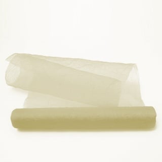 Organza Tischläufer creme - mit edlem Crasheffekt - 28 cm breit - Rolle 5 Meter - 68280 50-R 280