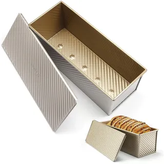 Biluer 1000g Toastbrot Backform Mit Deckel, Kastenform Kuchen Rechteckig Kuchenform Eckig Kastenform Brot Brotbackform Mit Deckel Toastbrot Backform Brotbackform Kasten-32x 12x 11cm