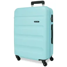 ROLL ROAD Flex Koffer, mittelgroß, blau, 46 x 65 x 23 cm, ABS, seitlicher Kombinationsverschluss, 56 l, 3,16 kg, 4 Doppelrollen, Azulon, Blau