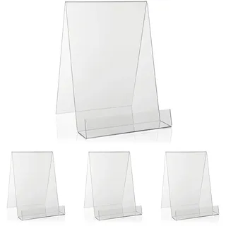 VITAdisplays Buchständer als Warenträger und Schrägsteller im DIN A4 Format aus original PLEXIGLAS® (Packung mit 4)