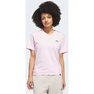 T-Shirt ADIDAS SPORTSWEAR "SUMMER SLIDE GRAPHIC MIT V-AUSSCHNITT", Damen, Gr. XL, rosa (clear pink), Obermaterial: 100% Baumwolle, Shirts T-Shirt