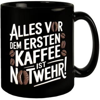 speecheese Tasse Alles vor dem ersten Kaffee ist Notwehr Büro Humorvoller | mit witzigem Spruch