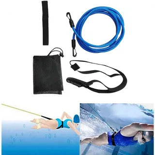 Schwimmtrainingsgurt mit Widerstandsbändern – Bungee-Seil für statisches Schwimmen & Ausdauertraining – Schwimmhilfe für Pool & Fitness