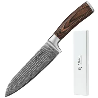 Wakoli Santoku Messer 17cm – Damastmesser aus 67 Lagen Damaststahl