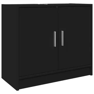 vidaXL Waschbeckenunterschrank Schwarz 63x29x55 cm Holzwerkstoff - Schwarz