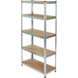 Regal 5 Böden Metall 180x90x40 Cm Verzinkte Regalsystem Mit Schnellverschluss