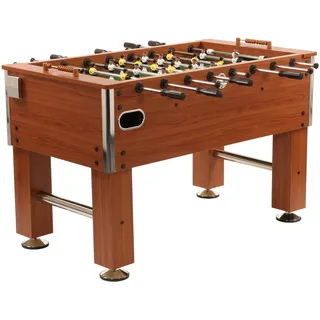 Bandito Kickertisch Profi Soccer Deluxe,braun,schwarz,Eiche-grau,massiver und robuster 80 kg Fußballtisch,Stabiler Tischfußball für Jugendliche und Erwachsene,Turnier-Tischkicker mit Getränkehalter