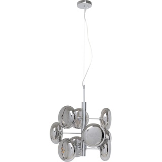 Kare Design Hängeleuchte Headlight Chrome, Hängelampe Wohnzimmer, Leuchte fürs Esszimmer, groß, Silber, Leuchtmittel nicht inklusive, 155x53x53cm