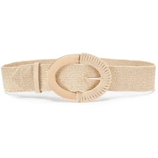 Taillengürtel LASCANA "Stretchgürtel", Damen, Gr. 85, beige, Kunstfaser, unifarben, Gürtel Taillengürtel, Schmuckgürtel, elastischer Gürtel für Kleid & Overall, Bast-Optik, Topseller