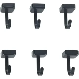 Wenko Magnethaken Mod. Jet 6er Set praktische Haken im minimalistischen Industrial-Design für magnetische Flächen Maße je 2,2 x 3,9 x 2,3 cm Schwarz