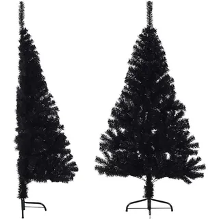 vidaXL Künstlicher Halb-Weihnachtsbaum mit Ständer Schwarz 120 cm PVC