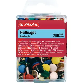 Herlitz Reißzwecken 08770109, farbig sortiert