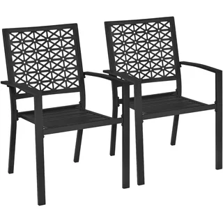 Yaheetech Metallstuhl Esszimmerstuhl Schwarz 2er Set