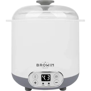 BROWIN 801013 Multifunktionales Gerät Käse und Joghurt mit Thermostat, weiß, grau, Mittler
