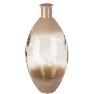 Bodenvase , Hellbraun , Glas , oval , 59 cm , auch für frische Blumen geeignet , Dekoration, Vasen, Glasvasen
