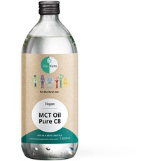 Go-Keto MCT Öl C8, 1000ml | C8 MCT Oil aus Kokosöl, hochwertige C8 Caprylsäure, MCT Oil perfekt für die Keto Diät & Bulletproof Coffee, vegan, zuckerfrei, non GMO