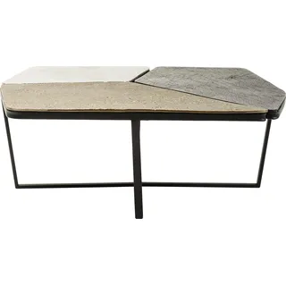 Kare Design Couchtisch Patches, Bronze/Anthrazit/Grauweiß, Beistelltisch, Wohnzimmertisch, Stahl Gestell, Aluminium Tischplatte, 38x103x102 cm (H/B/T)