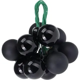 Home Styling Collection Weihnachtsdeko Weihnachtskugeln , Schwarz , Glas , 6x8x6 cm , Dekoration, Weihnachtsdekoration