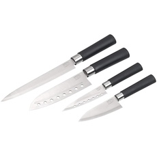 TokioKitchenWare Messerset Edelstahl: 4-teiliges Küchenmesser-Set aus Edelstahl (Knife, Messer Kitchen, Kuchenmesser)