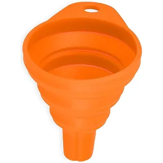 Art Silikon Falttrichter Set - einfach zu verstauen Trichter für die Küche - runde & quadratische Faltbare Trichter - lebensmittelecht, BPA-frei, spülmaschinenfest 1 Stück 2.75 Zollorange