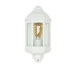 Licht-Erlebnisse Außenlampe Wand Aluminium in Weiß Glas Schirm E27 IP44 Wandleuchte Landhaus Terrasse, - Weiß