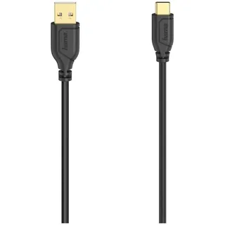 Hama "Flexi-Slim", USB 2.0, 480 Mbit/s, 0,75 m, USB A USB-C 75 cm, Schwarz