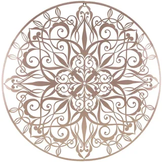 Art for the home Metallkunst Wanddeko Mandala 80x80 , Roségold , Metall , Orientalisch , Rund , 80x1x80 cm , FSC Mix , Bilder & Rahmen, Wanddeko