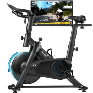 Skandika Spinning Bike Falk P8-HM | Heimtrainer Fahrrad, stufenlose Magnetbremse, Stahlrahmen, LCD-Display, Bluetooth Kinomap App kompatibel, bis 125 kg | Speedbike, Ergometer Fahrrad für zuhause