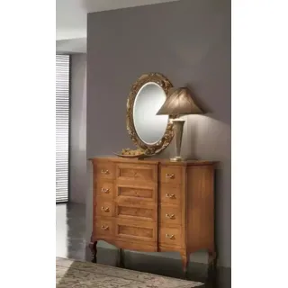 Schlafzimmer Kommode mit Spiegel Luxus Modern Möbel Set 2tlg Holz Neu - Braun