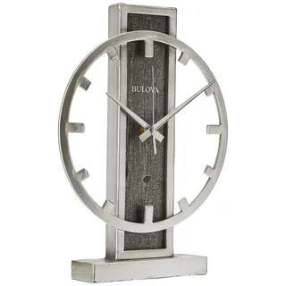 Bulova B1864 Streak Tischuhr, antiker Silberton, 2,63 x 12 x 16 cm